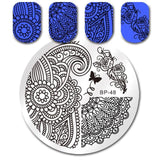 BORN PRETTY Geometry Lace Nail Stamping Plate Space Leaves Flowers Animals Manicure Nail Template Stencil