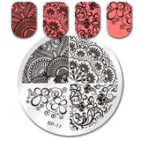 BORN PRETTY Geometry Lace Nail Stamping Plate Space Leaves Flowers Animals Manicure Nail Template Stencil