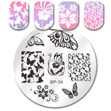 BORN PRETTY Geometry Lace Nail Stamping Plate Space Leaves Flowers Animals Manicure Nail Template Stencil