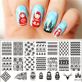 BORN PRETTY Geometry Rectangle Stamping Template Geometric Pattern Manicure Nail Art Stamp Image Plate