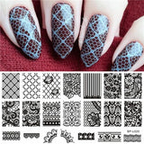 BORN PRETTY Geometry Rectangle Stamping Template Geometric Pattern Manicure Nail Art Stamp Image Plate