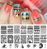 BORN PRETTY Geometry Rectangle Stamping Template Geometric Pattern Manicure Nail Art Stamp Image Plate