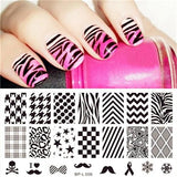 BORN PRETTY Geometry Rectangle Stamping Template Geometric Pattern Manicure Nail Art Stamp Image Plate