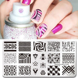 BORN PRETTY Geometry Rectangle Stamping Template Geometric Pattern Manicure Nail Art Stamp Image Plate