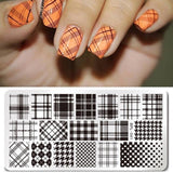 BORN PRETTY Geometry Rectangle Stamping Template Geometric Pattern Manicure Nail Art Stamp Image Plate