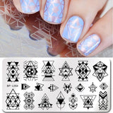 BORN PRETTY Geometry Rectangle Stamping Template Geometric Pattern Manicure Nail Art Stamp Image Plate