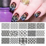 BORN PRETTY Geometry Rectangle Stamping Template Geometric Pattern Manicure Nail Art Stamp Image Plate