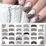 BORN PRETTY Geometry Rectangle Stamping Template Geometric Pattern Manicure Nail Art Stamp Image Plate