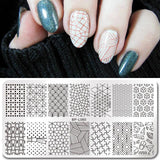 BORN PRETTY Geometry Rectangle Stamping Template Geometric Pattern Manicure Nail Art Stamp Image Plate