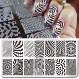 BORN PRETTY Geometry Rectangle Stamping Template Geometric Pattern Manicure Nail Art Stamp Image Plate