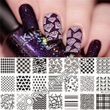 BORN PRETTY Geometry Rectangle Stamping Template Geometric Pattern Manicure Nail Art Stamp Image Plate