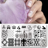 BORN PRETTY Geometry Rectangle Stamping Template Geometric Pattern Manicure Nail Art Stamp Image Plate