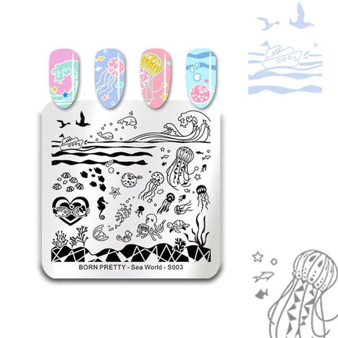 BORN PRETTY Halloween Arabesque Nail Art Stamp Template Geometry Arrow Full Lace Flower Nail Stamping Plates Manicure Tools