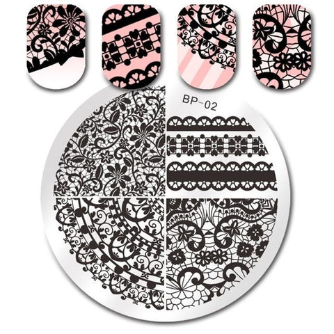 BORN PRETTY Halloween Arabesque Nail Art Stamp Template Geometry Arrow Full Lace Flower Nail Stamping Plates Manicure Tools