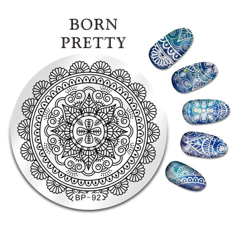 BORN PRETTY Halloween Arabesque Nail Art Stamp Template Geometry Arrow Full Lace Flower Nail Stamping Plates Manicure Tools