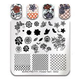 BORN PRETTY Lace Series Nail Stamping Plate Flower Yarn Square Template Nail Art Stamp Plate