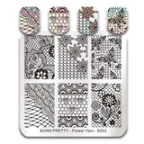 BORN PRETTY Lace Series Nail Stamping Plate Flower Yarn Square Template Nail Art Stamp Plate