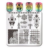 BORN PRETTY Lace Series Nail Stamping Plate Flower Yarn Square Template Nail Art Stamp Plate