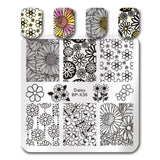 BORN PRETTY Lace Series Nail Stamping Plate Flower Yarn Square Template Nail Art Stamp Plate