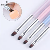 BORN PRETTY Nail Cleaning Brush UV Gel Powder Dust Cuticle Clean Pink Blue Handle Round Pen Manicure Nail Art Tool