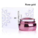 BORN PRETTY Nail Scraper Rose Gold Stamper Chess Clear Jelly Silicone Head Nail Stamper with Cap and  Manicure Stamping Set