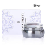 BORN PRETTY Nail Scraper Rose Gold Stamper Chess Clear Jelly Silicone Head Nail Stamper with Cap and  Manicure Stamping Set