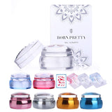 BORN PRETTY Nail Scraper Rose Gold Stamper Chess Clear Jelly Silicone Head Nail Stamper with Cap and  Manicure Stamping Set