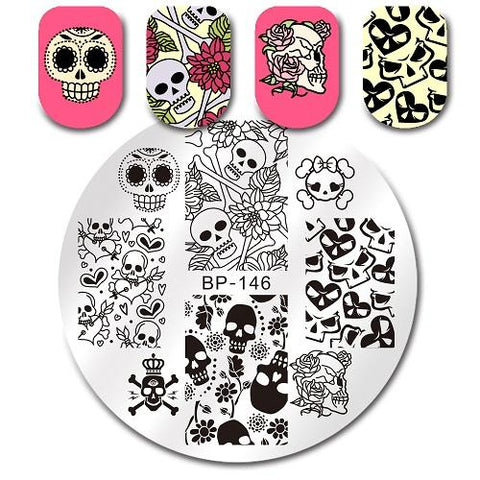 BORN PRETTY Nail Stamping Plate Halloween Series Celebration Rectangle Manicure Stamp Template Nail Art Image Plate