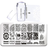 BORN PRETTY Nail Stamping Plate Stamper Scraper Set 3 Pcs Flamingo Summer Image Printing Template Rectangle Manicure Stamp Kit