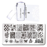 BORN PRETTY Nail Stamping Plate Stamper Scraper Set 3 Pcs Flamingo Summer Image Printing Template Rectangle Manicure Stamp Kit