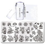 BORN PRETTY Nail Stamping Plate Stamper Scraper Set 3 Pcs Flamingo Summer Image Printing Template Rectangle Manicure Stamp Kit