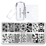 BORN PRETTY Nail Stamping Plate Stamper Scraper Set 3 Pcs Flamingo Summer Image Printing Template Rectangle Manicure Stamp Kit