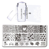 BORN PRETTY Nail Stamping Plate Stamper Scraper Set 3 Pcs Flamingo Summer Image Printing Template Rectangle Manicure Stamp Kit