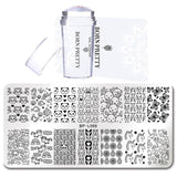 BORN PRETTY Nail Stamping Plate Stamper Scraper Set 3 Pcs Flamingo Summer Image Printing Template Rectangle Manicure Stamp Kit