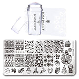 BORN PRETTY Nail Stamping Plate Stamper Scraper Set 3 Pcs Flamingo Summer Image Printing Template Rectangle Manicure Stamp Kit