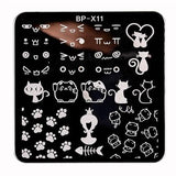 BORN PRETTY Nail Stamping Plates Animal Series Cute Cats Plant Nail Art Stamp Image Template Manicure Stencils Nail Decoration