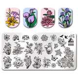 BORN PRETTY Nail Stamping Plates Animal Series Cute Cats Plant Nail Art Stamp Image Template Manicure Stencils Nail Decoration