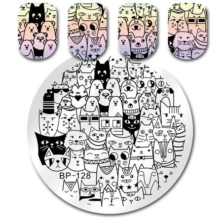 BORN PRETTY Nail Stamping Plates Animal Series Cute Cats Plant Nail Art Stamp Image Template Manicure Stencils Nail Decoration