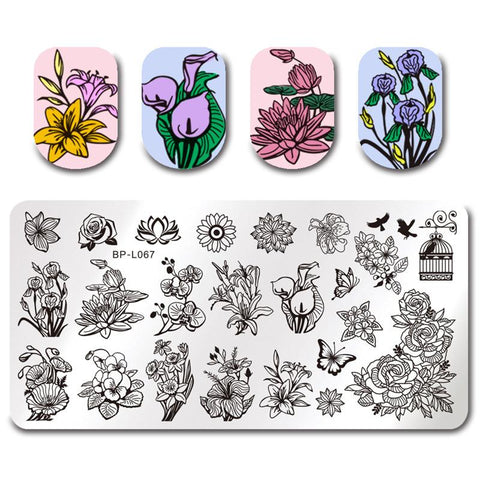 BORN PRETTY Nail Stamping Plates Animal Series Cute Cats Plant Nail Art Stamp Image Template Manicure Stencils Nail Decoration