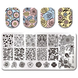 BORN PRETTY Nail Stamping Plates Flower Geometry Nature Series Nail Template Stamp Image Manicure Stamp Plate DIY Nail Designs