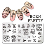 BORN PRETTY Nail Stamping Plates Flower Geometry Nature Series Nail Template Stamp Image Manicure Stamp Plate DIY Nail Designs