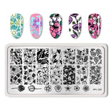 BORN PRETTY Nail Stamping Plates Flower Geometry Nature Series Nail Template Stamp Image Manicure Stamp Plate DIY Nail Designs