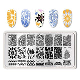 BORN PRETTY Nail Stamping Plates Flower Geometry Nature Series Nail Template Stamp Image Manicure Stamp Plate DIY Nail Designs