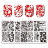 BORN PRETTY Nail Stamping Plates Flower Geometry Nature Series Nail Template Stamp Image Manicure Stamp Plate DIY Nail Designs