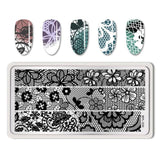 BORN PRETTY Nail Stamping Plates Flower Geometry Nature Series Nail Template Stamp Image Manicure Stamp Plate DIY Nail Designs