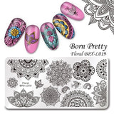 BORN PRETTY Nail Stamping Plates Flower Geometry Nature Series Nail Template Stamp Image Manicure Stamp Plate DIY Nail Designs