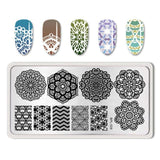 BORN PRETTY Nail Stamping Plates Flower Geometry Nature Series Nail Template Stamp Image Manicure Stamp Plate DIY Nail Designs