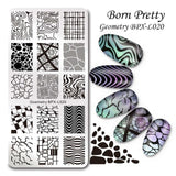 BORN PRETTY Nail Stamping Plates Flower Geometry Nature Series Nail Template Stamp Image Manicure Stamp Plate DIY Nail Designs