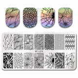 BORN PRETTY Nail Stamping Plates Flower Geometry Nature Series Nail Template Stamp Image Manicure Stamp Plate DIY Nail Designs