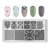 BORN PRETTY Nail Stamping Plates Flower Geometry Nature Series Nail Template Stamp Image Manicure Stamp Plate DIY Nail Designs